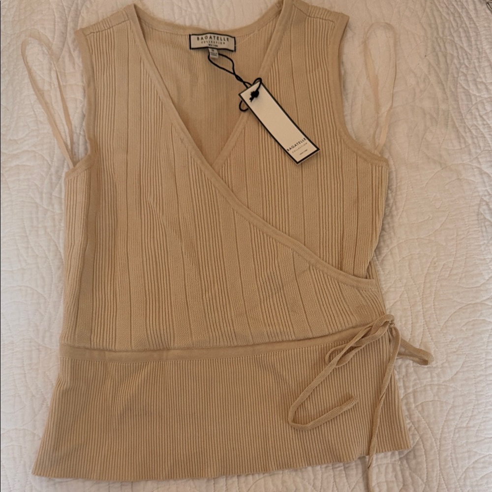 MaxMara Beige Wrap Knit Top